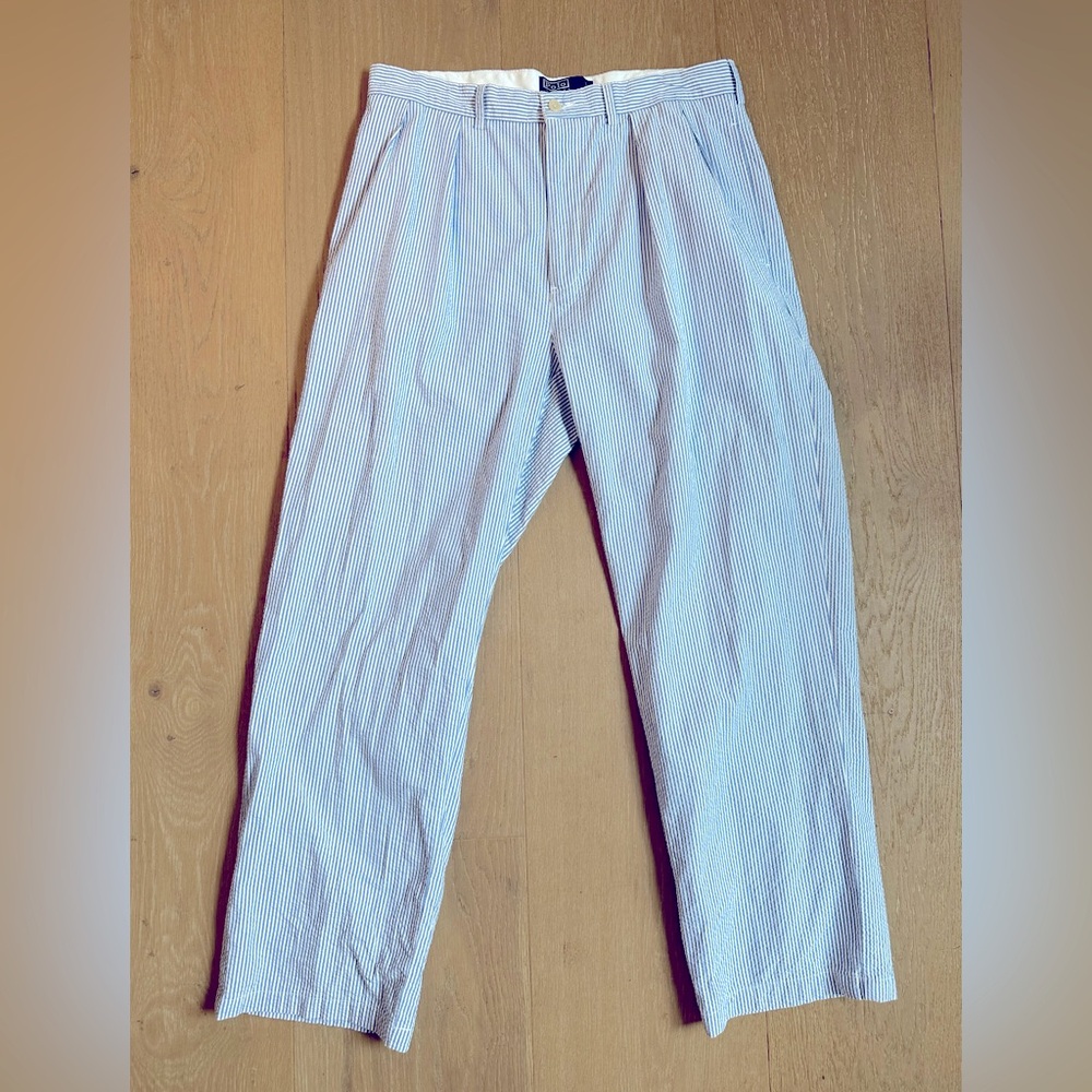 Seersucker pants Polo by Ralph Lauren.  Classic blue stripes size 34/34